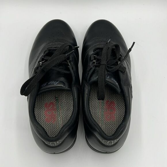 SAS Black Leather Free Time Walking Shoe Sneakers w/ Tripad Comfort Size 6W. B52 - Picture 8 of 11
